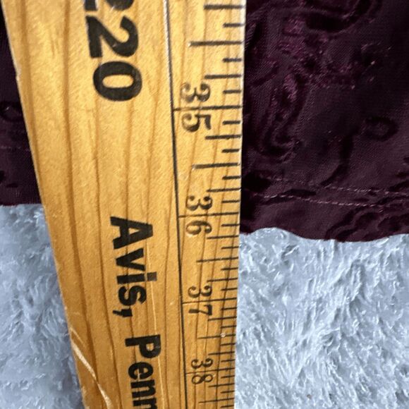 Easel Women's Witchy Romantic Velvet Burnout Empire Dress S Maroon Dark - Picture 3 of 16